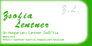 zsofia lentner business card